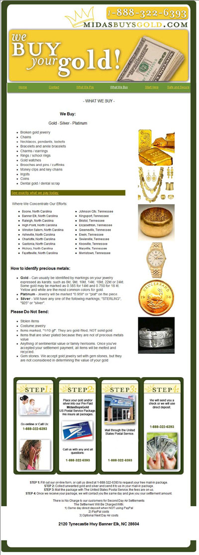 Midas Buys Gold What We Buy Page